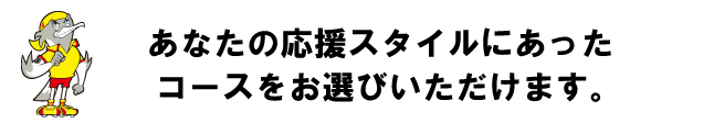 あなたの応援スタイルにあったコースをお選びいただけます。