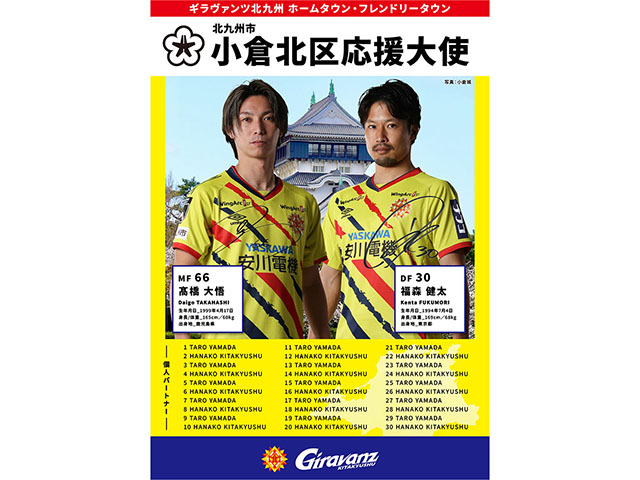 明治安田J2・J3百年構想リーグ・26/27シーズン「応援大使ポスター個人